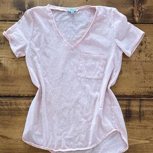 Charlotte Russe Light Pink V-Neck Tee